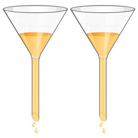 ULAB Scientific 100mm Glass Funnels, Short Stem Diameter 13mm, 3.3 Borosilicate Glass, Heavy Wall, Pack of 2, UGF1010 Cover