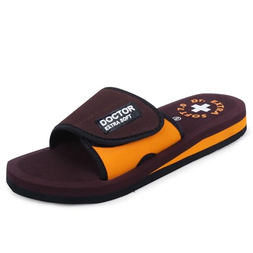 Image of DOCTOR EXTRA SOFT Women's Care Orthopaedic and Diabetic Adjustable Strape Super Comfort Dr Sliders Flipflops and House Slippers for Women's & Girl's Slides D-52