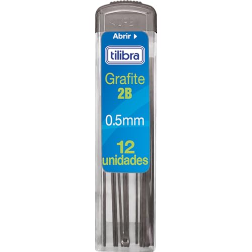 Tilibra - Minas Grafite 0.5mm 2B - Blister com 2 tubos com 12 grafites cada