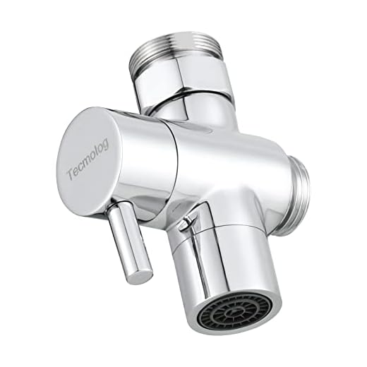 CIENCIA Sink Valve Diverter Faucet Splitter Brass Faucet Adapter 3 Way Faucet Diverter Valve, Sink Faucet Replacement Part M22 X M24, Chrome, SBA021C