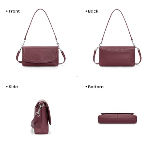 Image of befen Genuine Leather Small Crossbody Bags for Women, RFID Clutch Purses