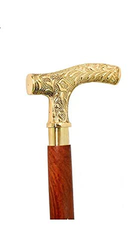 Nagina Wood Creation Kashmiri Foldable Wooden Walking Stick - Brown Size 36 inch-image-10