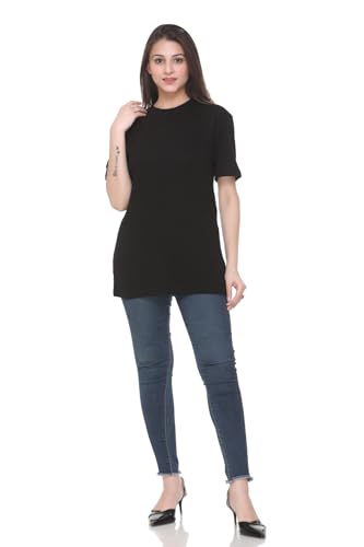 Image of GODFREY Women Round Neck Half Sleeve Cotton T Shirts