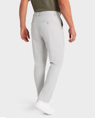 SNOWTEN Mens Golf Pants Men, Classic Fit Stretch Work Dress Pants, Quick Dry Lightweight Travel Pants for Men 32" with Pockets Silver Grey 36w × 32L — view 2