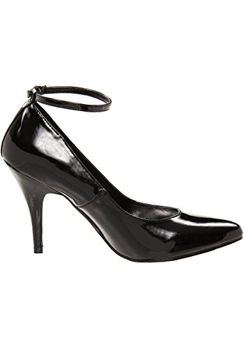 Women's 4 Inch Heel B Width Pump with Ankle Strap (Black;6)3