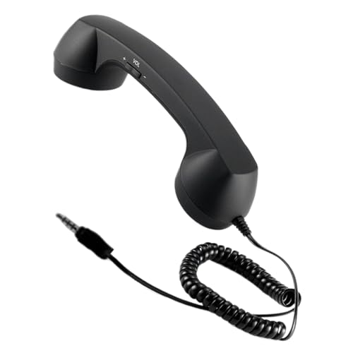 Generisch Combiné téléphonique rétro - Prise jack 3,5 mm - Récepteur rétro - Casque de téléphone portable de type C - Pour appels et réunions -...