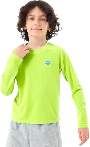 Boys Rash Guard Swim Shirts - Long Sleeve UPF 50+ Sun Shirts for Toddler Kids, Sun Protection SPF Water Surfing Shirts