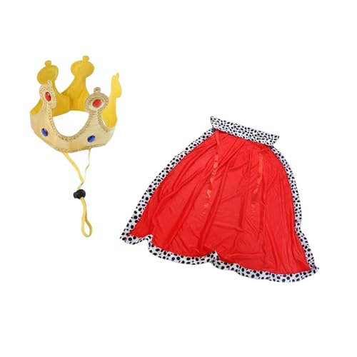 Elegante rote Umhänge mit goldenen Kronen für Hunde, bequemer, durchlässiger Stoff, perfekt für Partys, Fotografie, bequeme Hundeumhänge