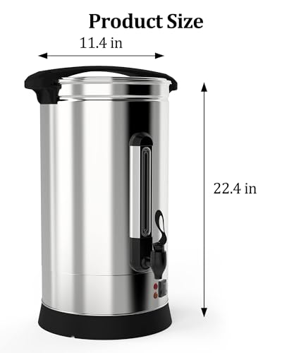 GAOMON Commercial Coffee Urn 110 Cups-16L, Commercial Grade Hot Water Dispenser,Stainless Steel Coffee urn with Coffee Percolator,Hot Beverage Thermos,Hot Water Urn for Catering,Silver