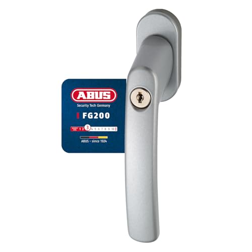 ABUS Abschließbarer Fenstergriff FG200 AB208 - Fensterknauf mit Druckzylinder, gleichschließend - ABUS-Sicherheitslevel 3 - 44258 - Silber