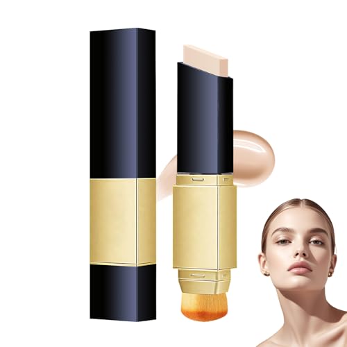 WYOSMALL Base de maquillaje 2 en 1, color blanco, con cobertura completa de pincel, base de maquillaje específica para la humedad, adecuado para todos los tipos de piel (color natural)