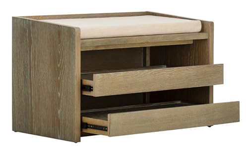 Safavieh BCH6400A Home Percy 31-Inch Rustic Oak And Beige Storage Bench thumb #4