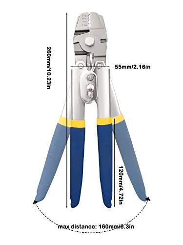 TooTaci Wire Rope Cable Crimping Tool Wire Rope Swager Crimper Fishing Crimping Tool with 200 PCS Aluminum Double Barrel Ferrule Crimping Loop Sleeves
