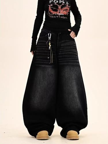 Unisex Y2k Vintage Gothic Letter Cross Print Wide Leg Jeans Hiphop Streetwear Punk Harajuku Loose Fit Casual Pants4