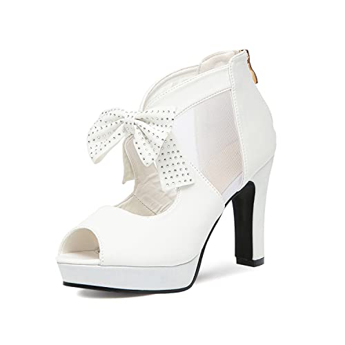 Image of GATUXUS Open Toe Women Platform High Heel Shoes Bows Strappy Sandals