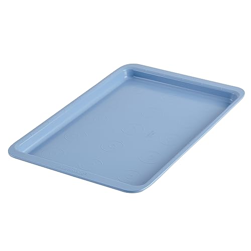 Farberware Easy Solutions Nonstick Bakeware Cookie Pan/Baking Sheet with Drop Zones and Portion Marks, 11 Inch x 17 Inch - Blue Farberware Easy Solutions Nonstick Bakeware Cookie Pan/Baking Sheet with Drop Zones and Portion Marks, 11 Inch x 17 Inch - Blue