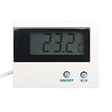 Refrigerator Temperature Monitor Gauge, DROK Digital Electronic Thermometer Celsius Fahrenheit -50°c~+80°c(-58oF~+176oF) Temp Tester Panel Waterproof Sensor for Aquarium Refrigerator Freezer Pantry