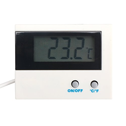 Refrigerator Temperature Monitor Gauge, DROK Digital Electronic Thermometer Celsius Fahrenheit -50°c~+80°c(-58oF~+176oF) Temp Tester Panel Waterproof Sensor for Aquarium Refrigerator Freezer Pantry