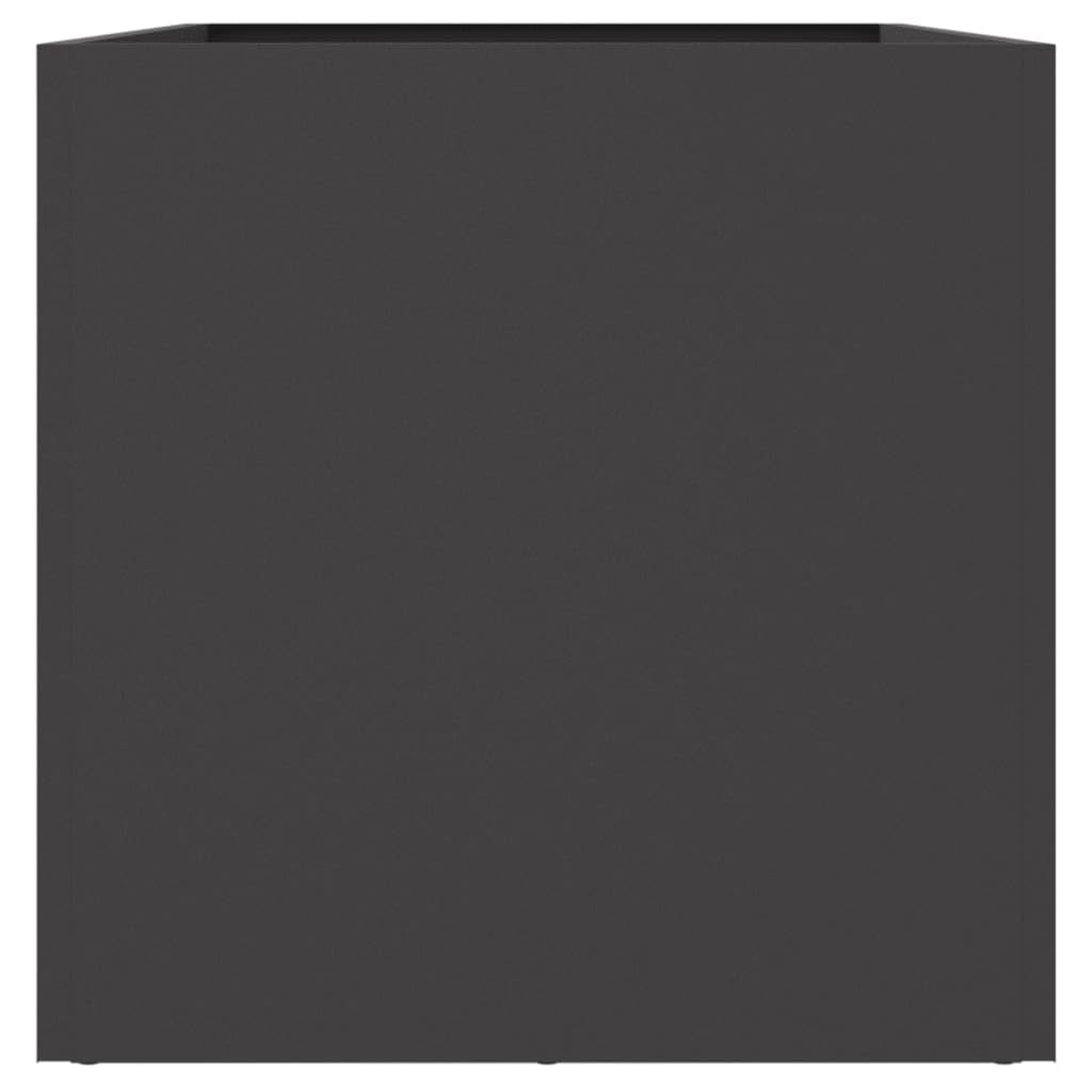 vidaXL Jardinière, Bac à Fleurs, Pot de Plantes, Boîte à Fleurs, Jardinière Surélevée de Jardin Patio Terrasse, Noir 62x30x29 cm Acier