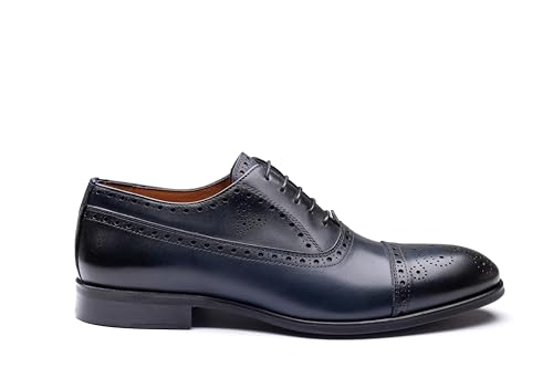 Image of X6426 Brown Leather Oxford Shoes for Men - Premium Handmade Full-Grain Leather, Non-Slip Sole, Luxury Comfort & Timeless Classic Design