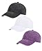 Vintag3 Pack Vintage Washed Adjustable Cotton Baseball Caps Men and Women, Unstructured Low Profile Plain Classic Dad Hat Black White Purple