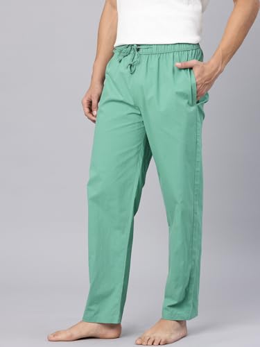 Image of Majestic Man Men's Pure Cotton Solid Lounge Pyjama Pants| Comfort Fit | Elastic Waist with Drawstring | 3 Pockets | Front Zip Closure