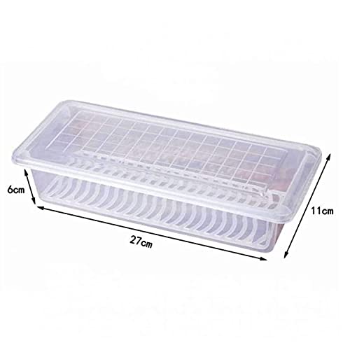 Image of XML Fridge Storage Containers Box Dabba (PACK OF 6) Organizer with Removable Drain Plate and Lid Stackable Plastic for Fish,Meat,Vegetables, Fruits Kitchen Refrigerator Accessories 1500 ml Transparent