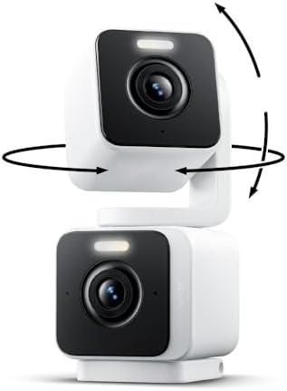 Wyze Pan Cam Duo Indoor/Outdoor IP65 2K 360° Pan/Tilt/Zoom Smart Home Security Camera with Color Night Vision, Works with Alexa & Google Assistant, White