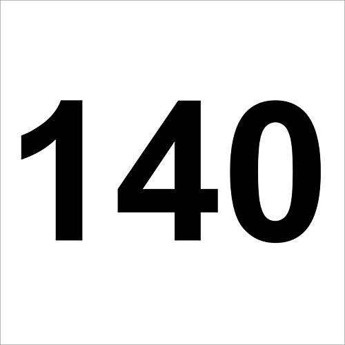 3 veces Número ''140 alta calidad Número decorativo, Negro, Resistente a la intemperie, 10 cm de alto, de alto rendimiento pantalla, sin fondo, números, número, – Cubo de basura, contenedores, uahl