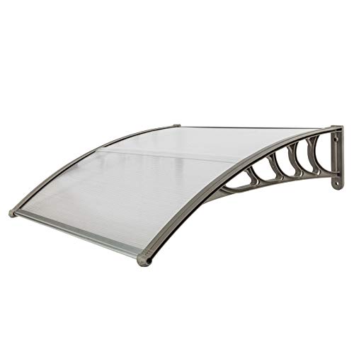 4080120-Window-Awning-Overhead-Door-Polycarbonate-Cover-Front-Door-Outdoor-Patio-Canopy-Cover-UV-Rain-Snow-Protection-Hollow-Sheet-40×40-Gray 4080120 Window Awning Overhead Door Polycarbonate Cover Front Door Outdoor Patio Canopy Cover UV Rain Snow Protection Hollow Sheet 40×40 Gray