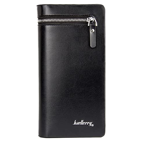 Minimalist Leather Bifold Wallet for Men Business Casual Card Cases Large Storage Capacity，KF010BL