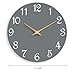 Roymnie Wall Clock 12 Inch, Modern Wall Clocks Battery Operated, Silent Non Ticking Clock Decorative for Living Room, Office, Bedroom, Home, School (Gray)