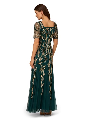 Image of Adrianna Papell Women's Beaded Mesh Long Dress