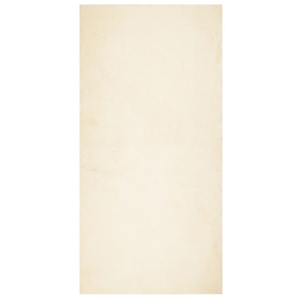Tapis de salon crème 100x200 cm HUARTE à poils courts et doux