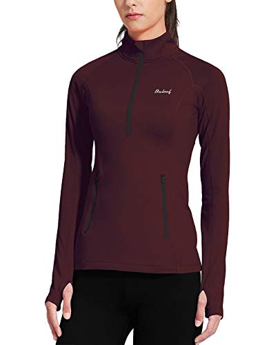 Photo 1 of BALEAF Women's Thermal Fleece Half Zip Thumbholes Long Sleeve Running Pullover