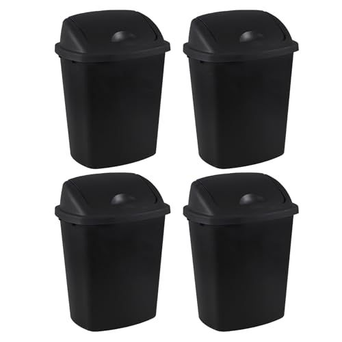 Set 4 Canecas de Basura 6 Galones con Tapa Negra miniatura 2