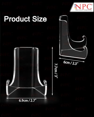 Image of Acrylic Clear transperent Display with deep Support Shelves for Book, Photo, Plate any Small home decor Pack of 2 Piece (for light weight product display) | 3*2.5 Inches (Stand 1)