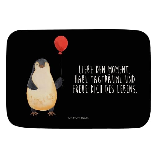 Mr. & Mrs. Panda Badvorleger Pinguin Luftballon - Geschenk, Duschvorleger, Duschteppich, Jahrmarkt,...