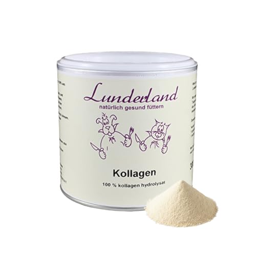 Lunderland Kollagen | 300 g | Einzelfuttermittel für Hunde & Katzen | 100 % Kollagen Hydrolysat