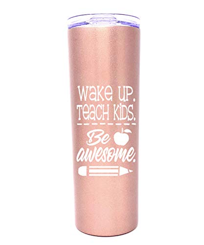 Cute Fun Unique Tumblers for Teachers - Double Walled Vacuum Sealed 20 oz