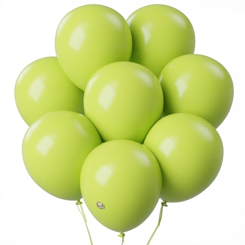 Image of AFTERLOON Biodegradable Natural Rubber Latex Balloons 24 pcs Lime Green 10 Inch, Plastic-Free Alternative Matte Color Durable Thickened Extra Strong Helium Float, ballon Globos Decor De Fiestas Kids