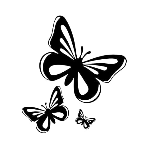 car butterfly sticker, 5pcs Butterfly Bumper Decorative Sticker 13cm x 11.6cm Reflective Delicate Butterfly PVC Decal Car Sticker Cover