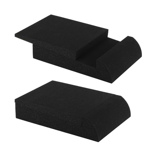 YINSHCO 2 Pack Studio Monitor Isolation Pads for 3-4.5 Inch Monitors, Speakers Sound Insulation Studio Foam Prevents Vibrations, Acoustic Foam to Elevate Fits Most Speaker Stands