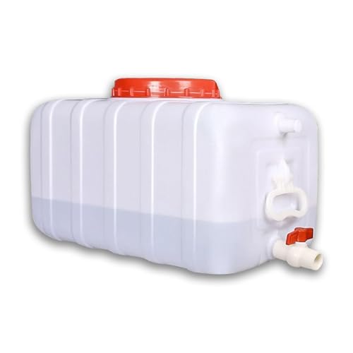 LICOME Water Tank Outdoor Travel Multifunctional 50L/75L/110L/150L/ 200L Large White Food-Grade Water Storage Container with Lid and Handle(50L)