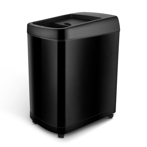 Caneca de Basura Automática con Sensor y Ruedas Negra 13 Gal