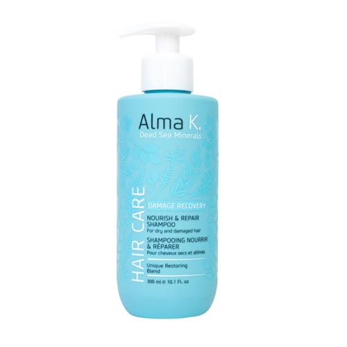 Alma K Nourish and Repair Shampoo - Moisturizing Shampoo for Women - Hair Growth Shampoo - Hydrating Shampoo with Argan Oil, Shea Butter - 300 ml