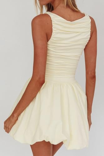 Women's Classy Sleeveless Balloon Skirt Mini Dress3