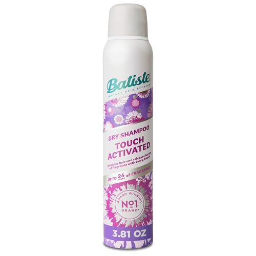 Batiste Touch Activated Dry Shampoo, Up to 24 Hours of Freshness, Absorbs Oil in Hair Between Washes with Lasting Scent Releasing Technology, 3.81 Oz