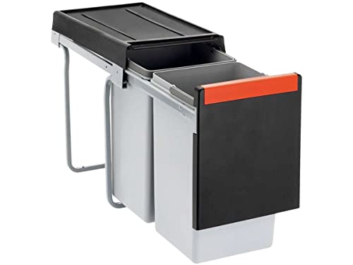Franke Kitchen Systems Franke-Cestini Estraibili Per La Raccolta Differenziata “Sorter Cube 30 10 Litri, 1 X 20 Litri, 134.0039.554, Nero/Grigio, 46,7