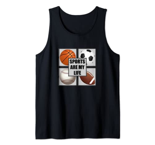 Sports Are My Life Basketball Baseball Fußball Tank Top Cover
